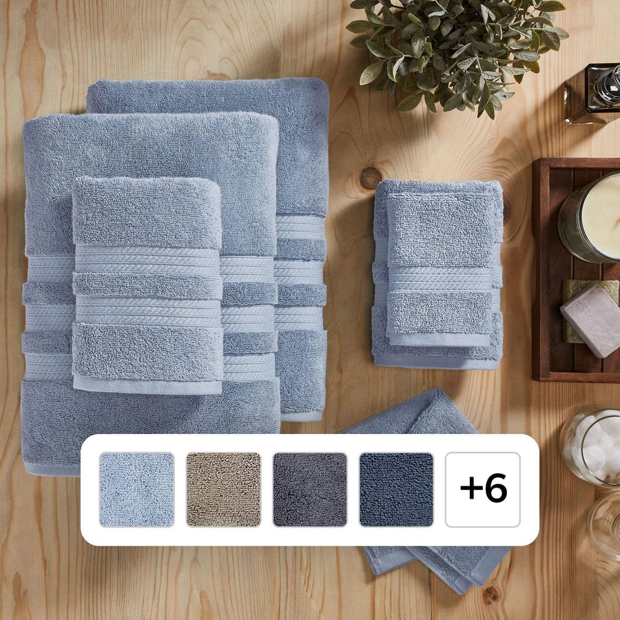 Member's Mark Hotel Premier Collection 6-Piece Luxury Bath Towel Bundle, Blue Crest