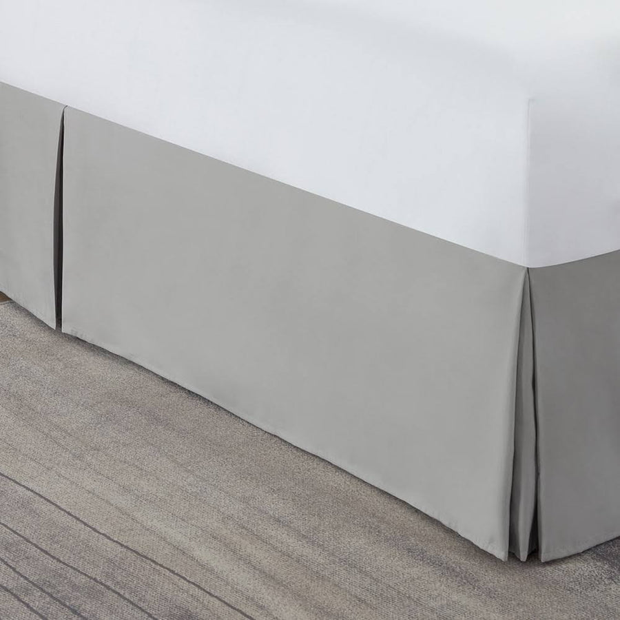 Nestl Bedding 14" Tailored Drop Premium Bedskirt, Queen - Light Gray