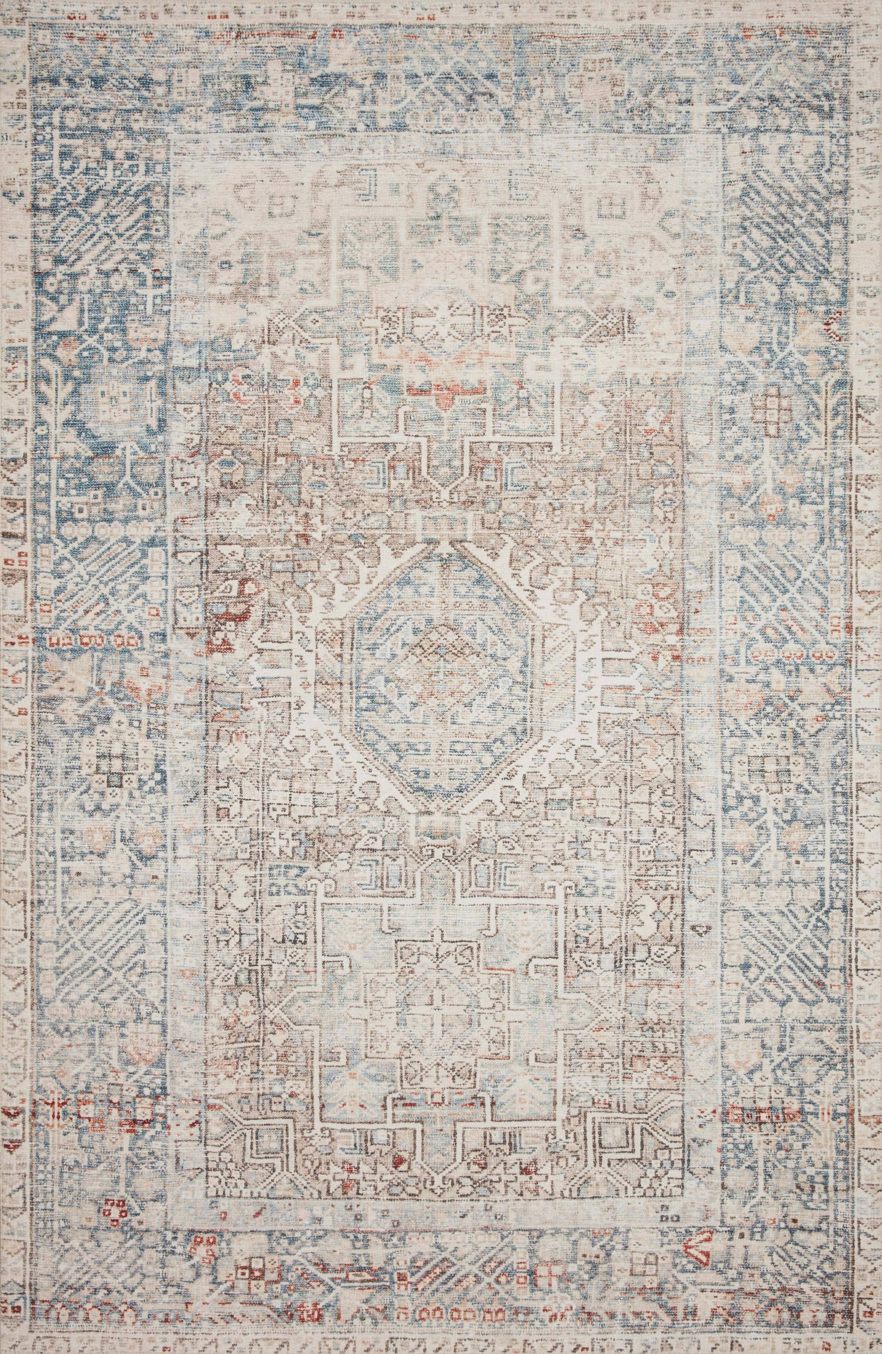Chris Loves Julia x Loloi Jules JUL-07 Natural Ocean Area Rug - 8 ft 6 in x 11 ft 6 in