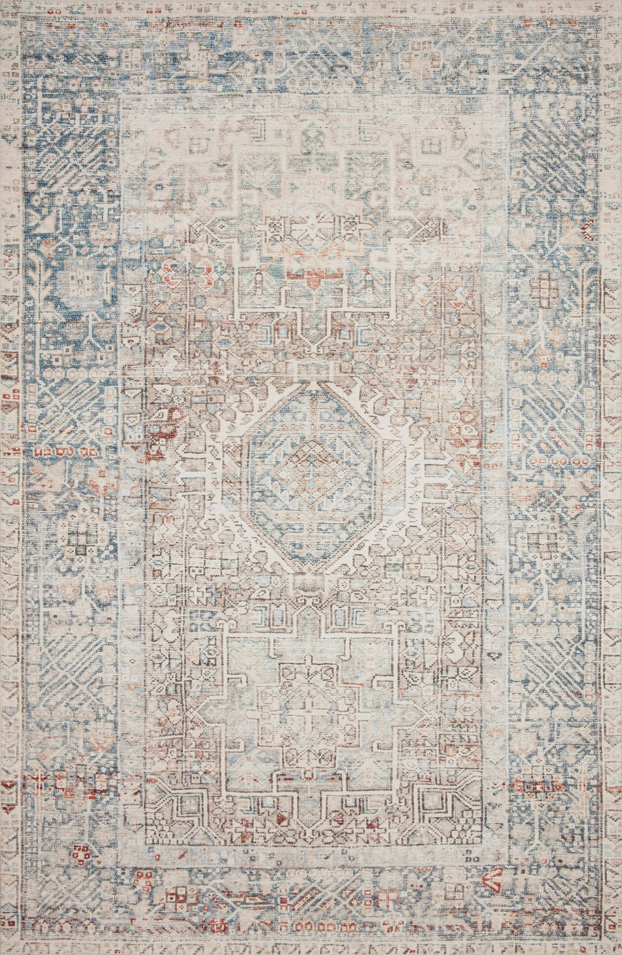 Chris Loves Julia x Loloi Jules JUL-07 Natural Ocean Area Rug - 8 ft 6 in x 11 ft 6 in