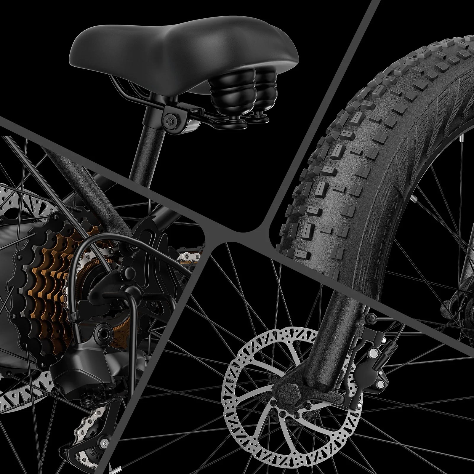 ANCHEER Electric Bike for Adults, 750W Ebike, 28MPH 60miles Electric Mountain Bike, 26" Fat Tire Electric Bicycle with 48V 15AH Battery, Rear Rack, Lockable Suspension Fork, 7 Speed, UL2849