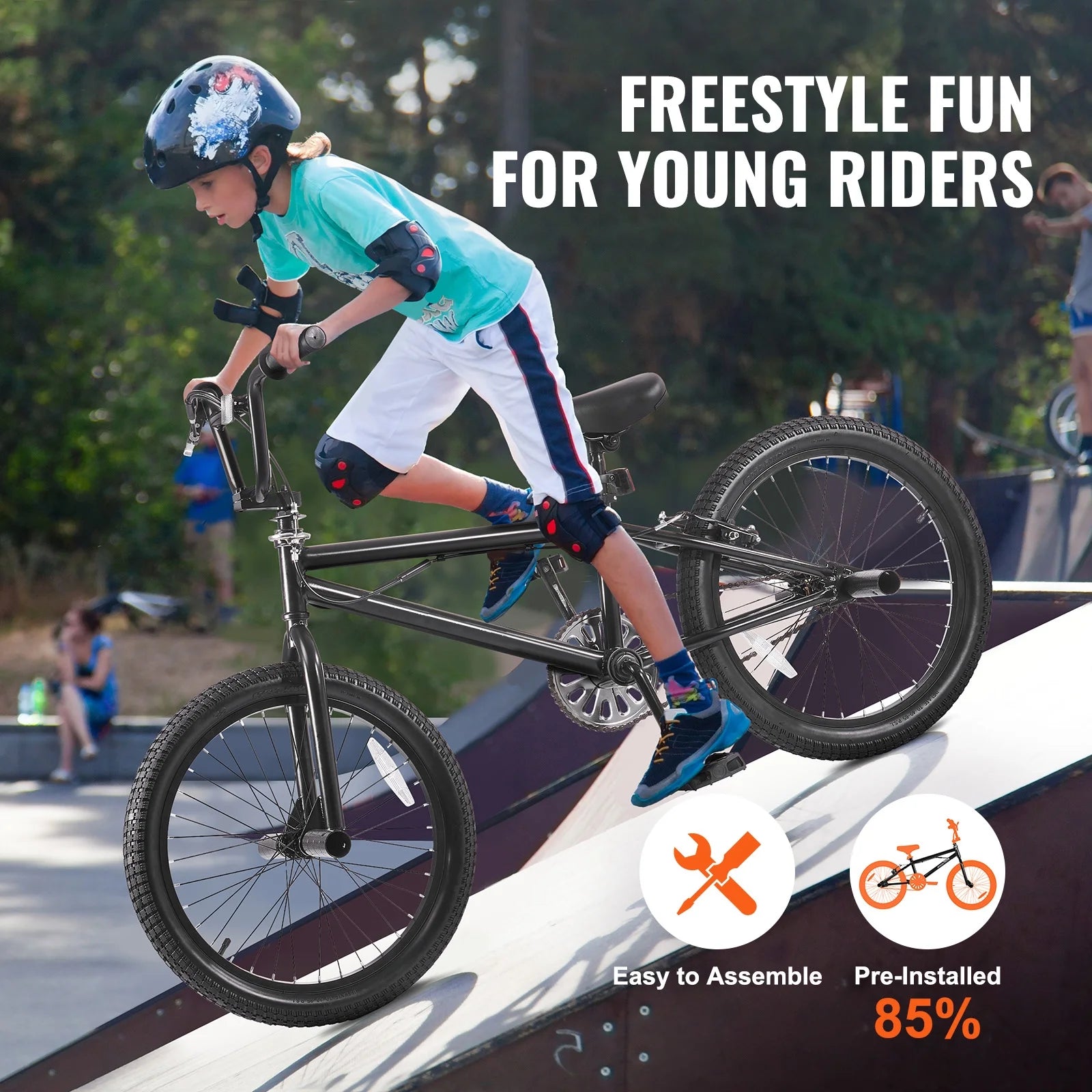 KFFKFF BMX Cycle, Freestyle Bike with 20 - Inch Wheels, BMX Racing Cycle with 360° Rotator and Four Pegs, Suitable for Novice to Skilled Riders, BMX Bikes for Teens and Adults