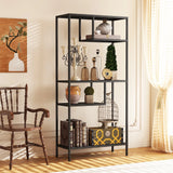 Modern Storage Shelf with 4 Compartments & Metal Legs, Freestanding Organizer, Book Shelves Display Shelves for Living Room, Bedroom, Home Office