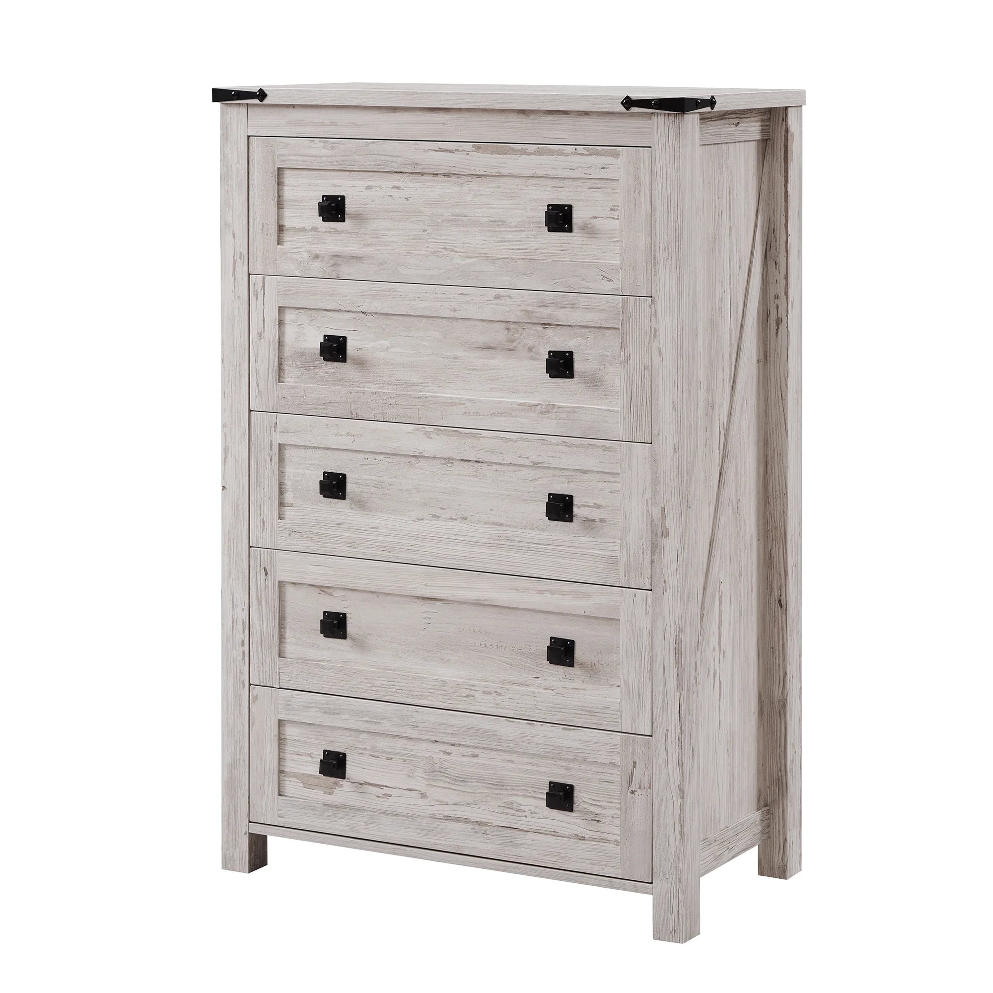 Keywhat Farmhouse 5 Drawer Dresser for Bedroom, Chest of Drawers Wood Organizer for Living Room, Antique White