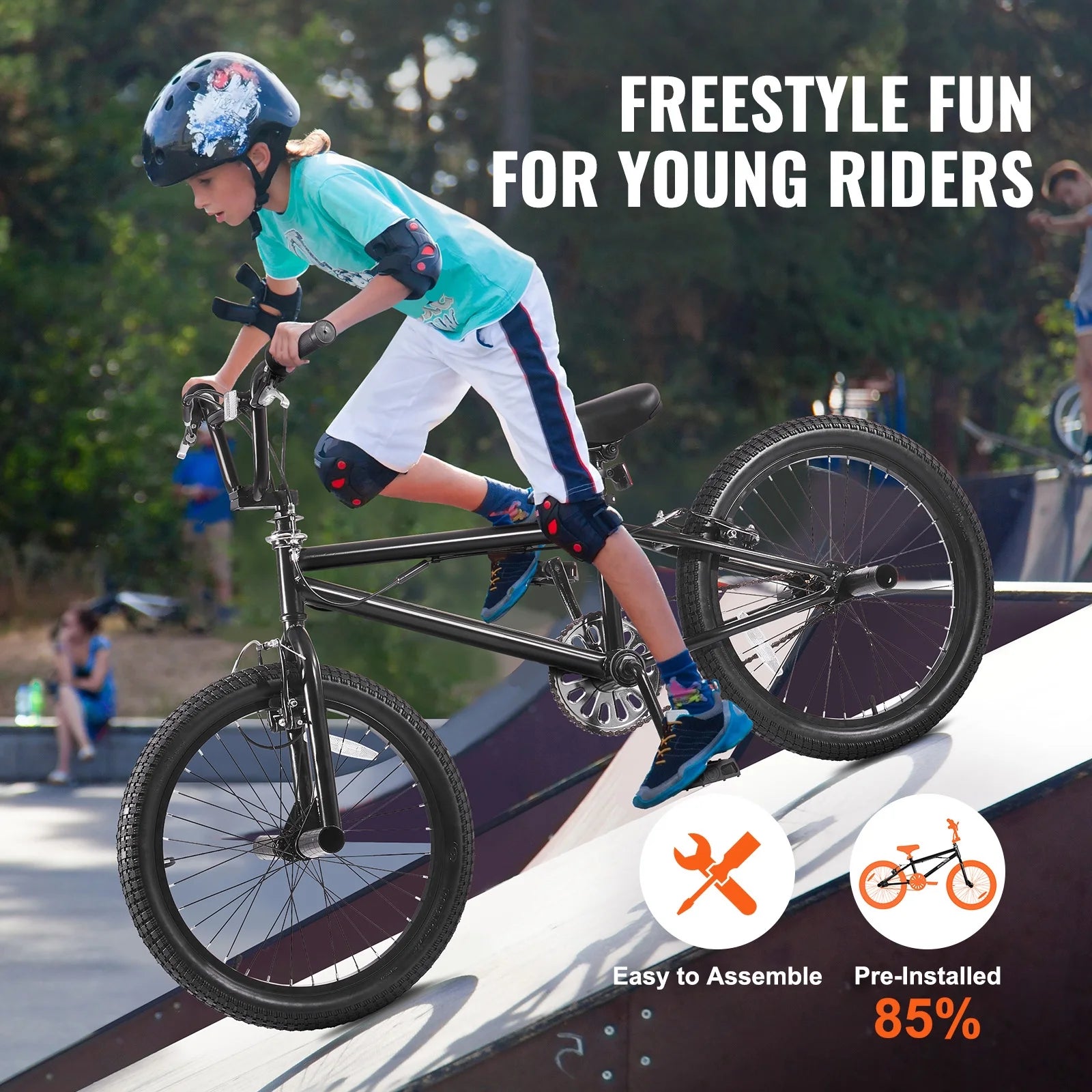 KFFKFF BMX Cycle, Freestyle Bike with 20 - Inch Wheels, BMX Racing Cycle with 360° Rotator and Four Pegs, Suitable for Novice to Skilled Riders, BMX Bikes for Teens and Adults