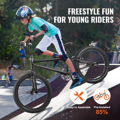 KFFKFF BMX Cycle, Freestyle Bike with 20 - Inch Wheels, BMX Racing Cycle with 360° Rotator and Four Pegs, Suitable for Novice to Skilled Riders, BMX Bikes for Teens and Adults