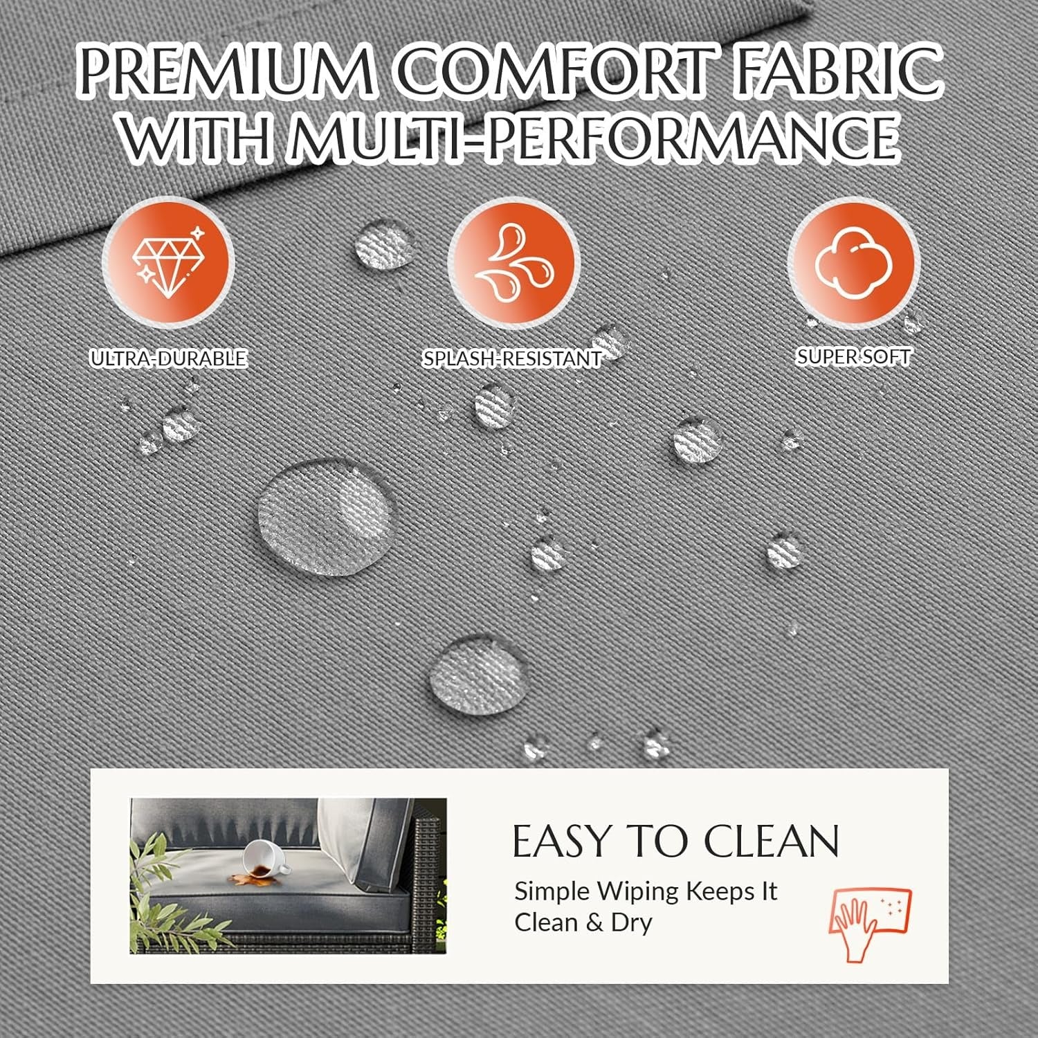 AECOJOY Outdoor Cushions for Patio Furniture 14PCS Outdoor Cushion Covers Replacement Washable with Zipper