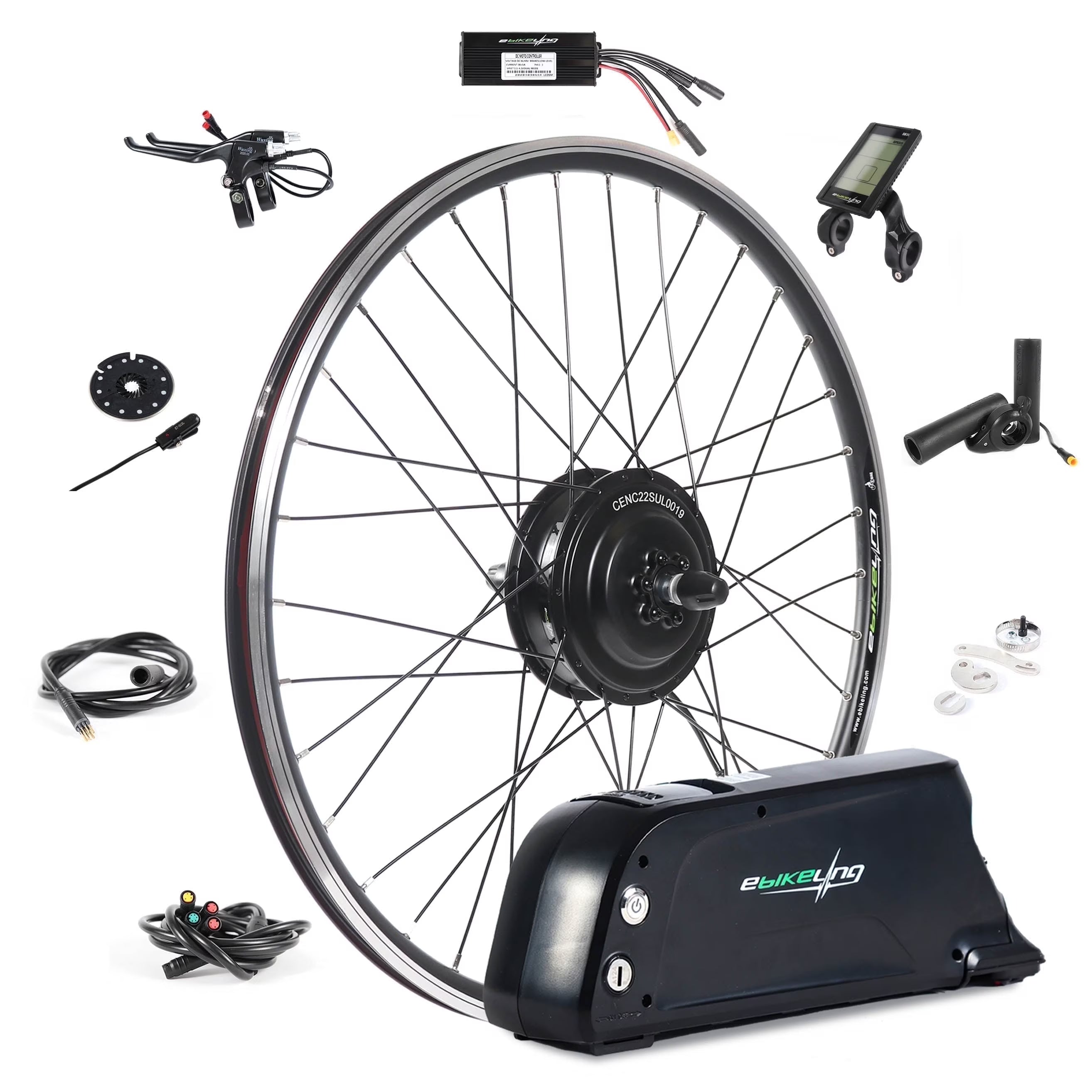 Ebikeling 48V 1500W 52V 19.2AH Rear - Rack Ebike Conversion Kit with Battery 700C Rear Electric Bike Conversion Kit | Add on Electric Bike Kit for Waterproof Design for Enhanced Performance