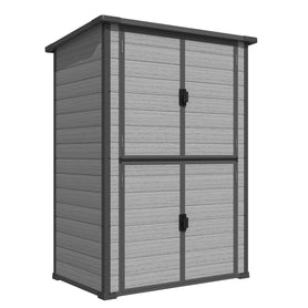 AECOJOY 58 Cu.Ft Resin Outdoor Storage Cabinet Waterproof with Shelves, Dark Gray