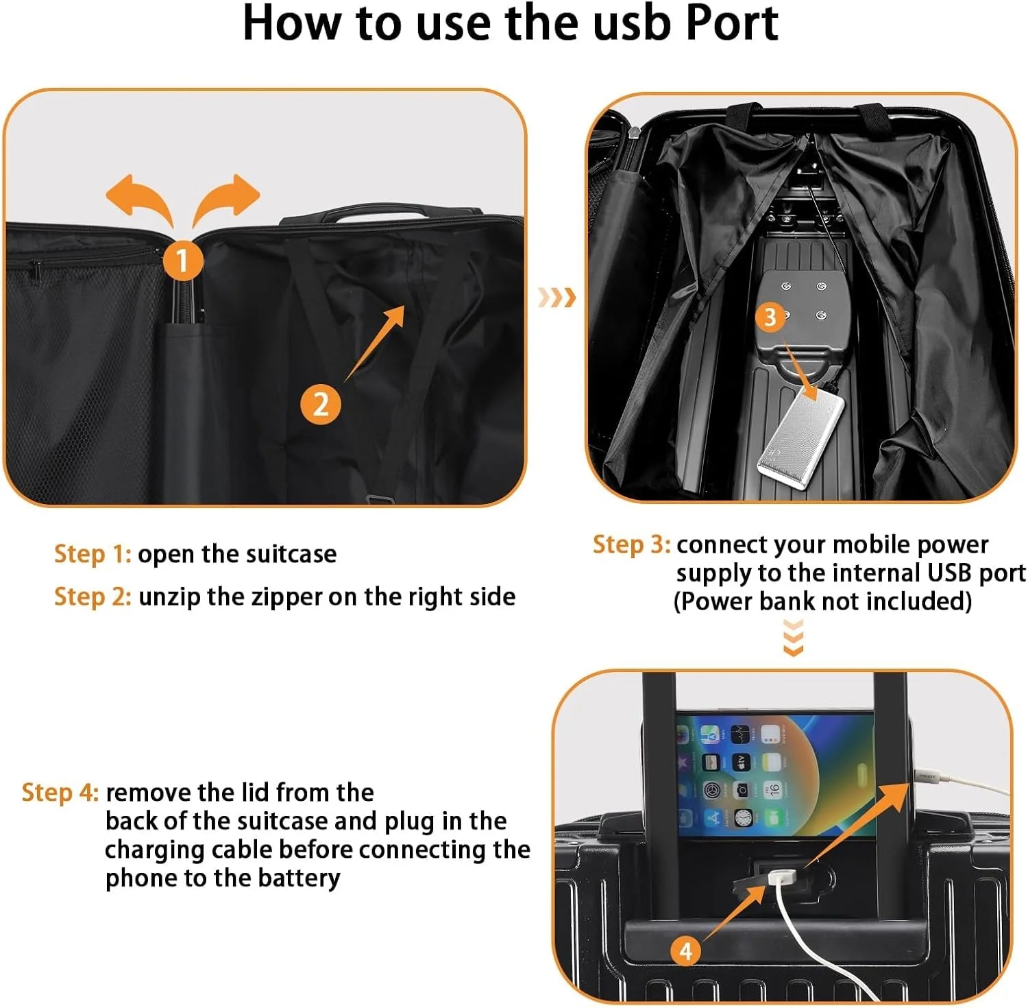 20 in Carry on Luggage with Cup Holder & USB Port, Airline Approved TSA - Locked Luggage, Lightweight PC Material Travel Suitcase with 360 Spinner Wheel