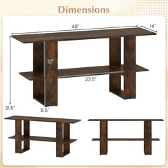 Tangkula 2-Tier TV Stand with Storage for TVs up to 55 Inch Console Table with Open Shelf