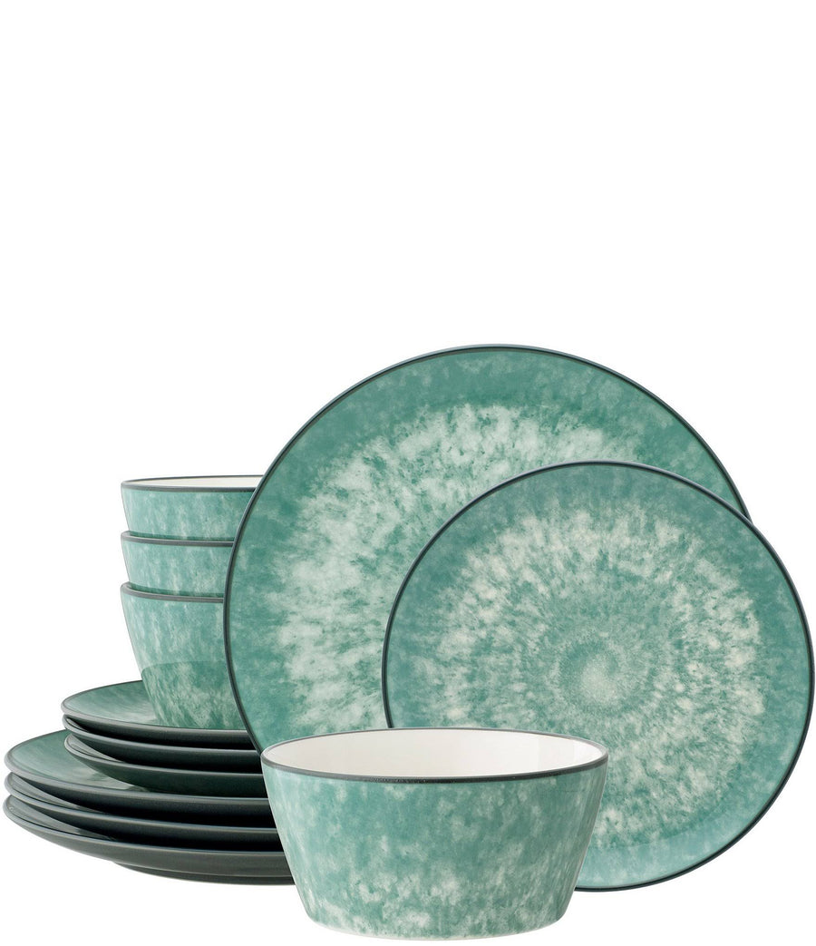 Noritake Colorkraft Essence 12 Piece Dinnerware Set, Service for 4 - Jade