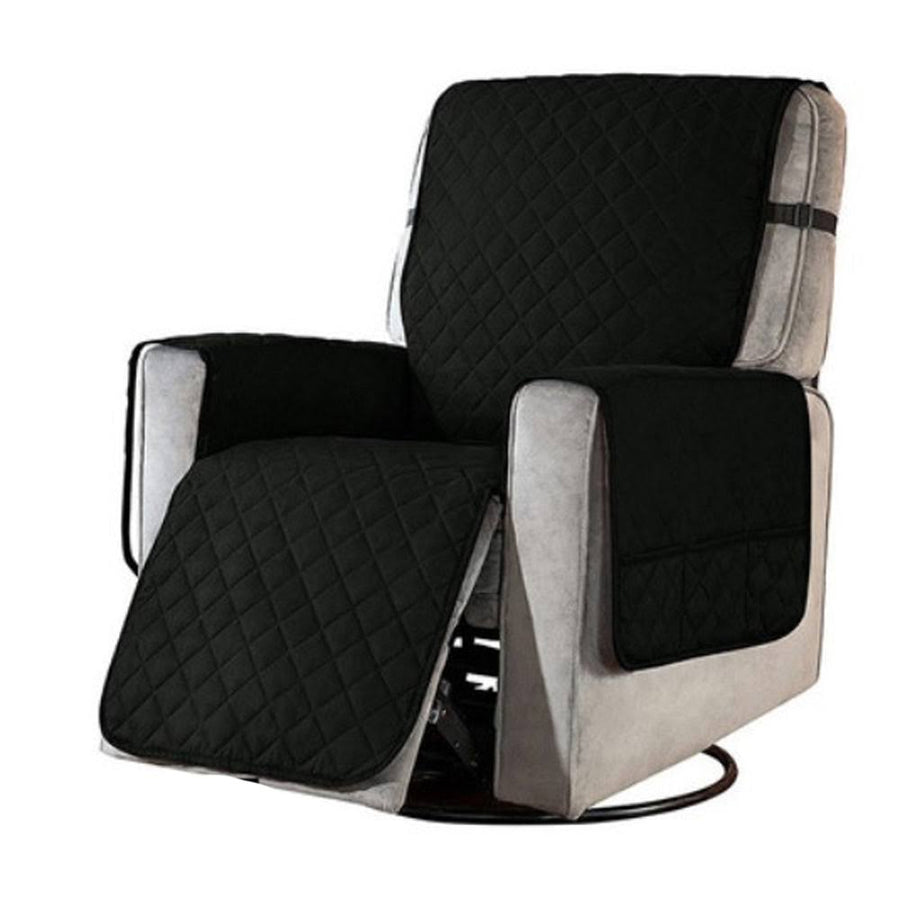 Waterproof Recliner Chair Cover with Non Slip Strap Black / S