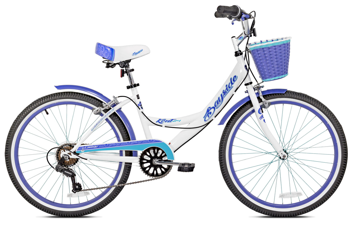 Kent 24" Bayside Multi - Speed Girl'S Bike, White/Purple