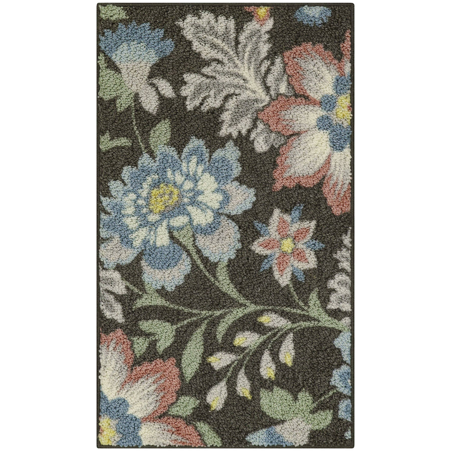 Mainstays Farmhouse Oversized Floral Gray Multi Indoor Accent Rug, 1'8 inchx2'10 inch, Size: 1'8 inch x 2'10 inch