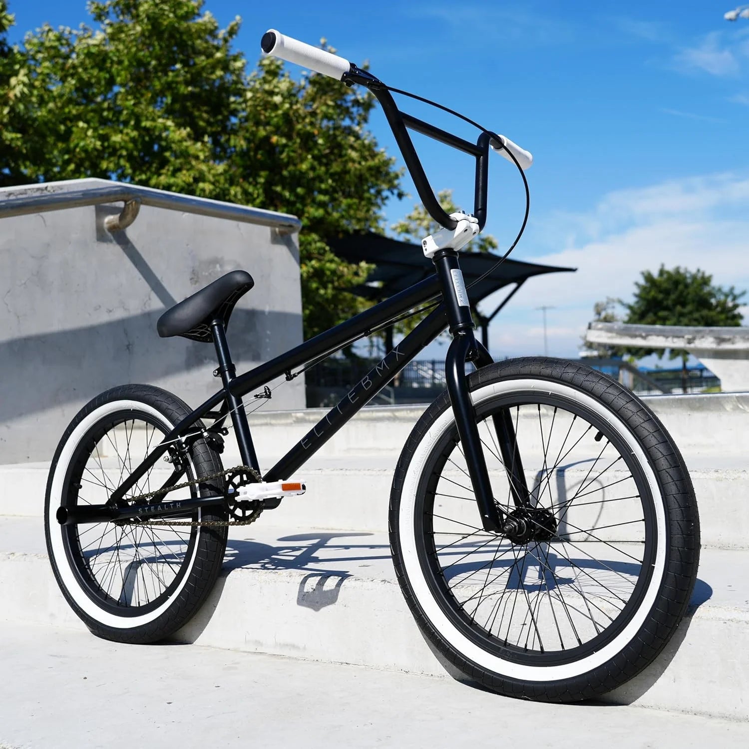 Elite BMX Bicycle 20" Freestyle Bike - Stealth Blue Purple Ideal for Ages 7 to 18 Years