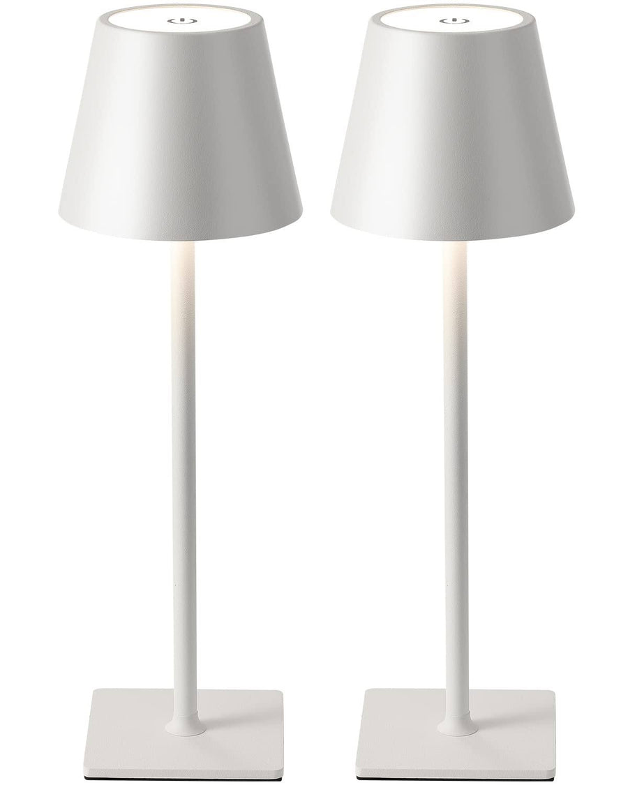 KDG 2 Pack Cordless Table Lamp, Portable LED Desk Lamp, 5000mAh Battery Operated, 3 Color Stepless Dimming Up, for Restaurant/Be