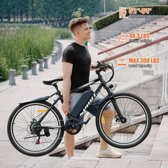 MISODO Electric Bike for Adults 26", 750W Peak E - Mountain Bike 48V 10AH, 25mph 45miles Range Electric Mountain Bike, E - Mountain Bikefor Adults Off - Road, Professional 7 - Speed UL2849