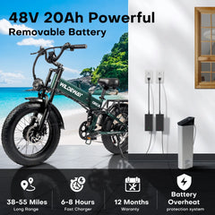 Folding AWD Dual Motor Electric Bike for Adults 20*4.0'' 2300w UL2849 48v 20ah, 7 Speeds, Fat Tire Ebike up to 28MPH Off Road E - Mountain Bike Dual Hydraulic Disc Brakes&Suspension Electric Bicycles