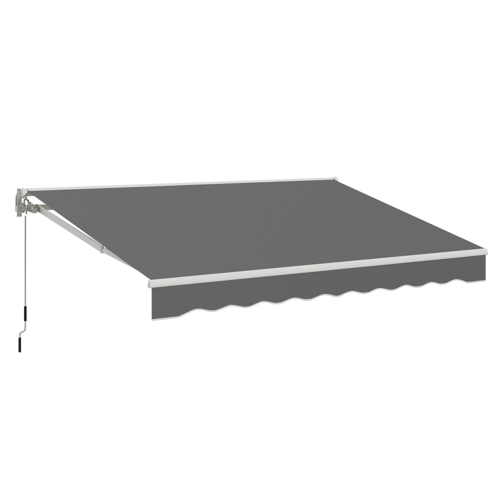 AECOJOY 8.2'×6.5' Manual Retractable Awning Sun Shade, Patio Awning Canopy