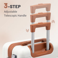 Zimtown Luggage 3 Piece Set Suitcase ABS Hardside Lightweight with TSA Lock Spinner Wheels, Beige