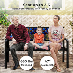 Tangkula 50" Metal Patio Park Bench