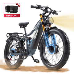 Dual Motors AWD 2000W Electric Bike for Adult 26'', UL2849 48V 30AH Removable Battery E - Mountain Bike 4.0 Fat Tire up to 35MPH&120miles Long Range Off - Road Ebike Beach Dual Hydraulic&Brakes E - Bicycle