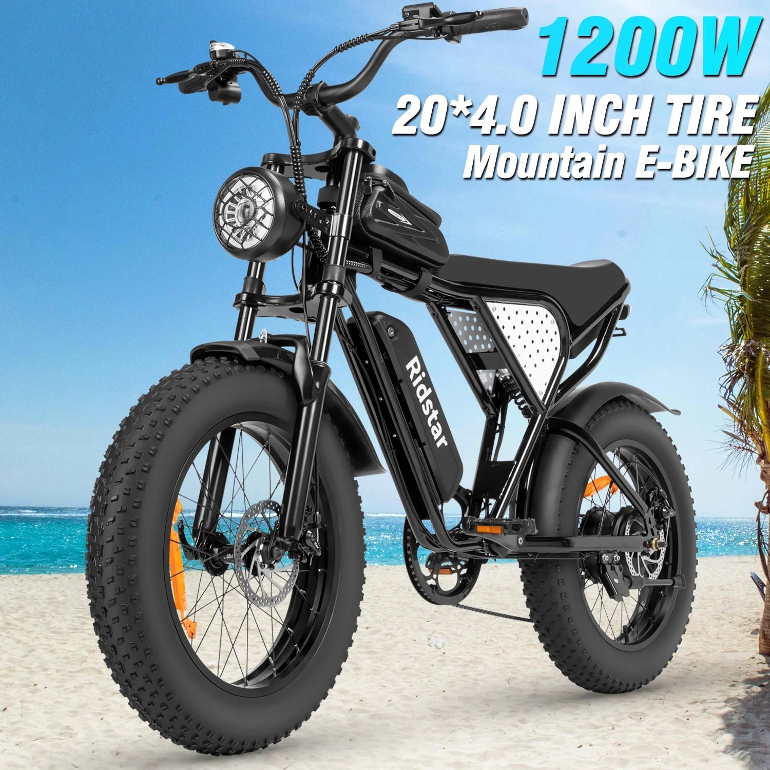 1500W MTB Electric Bicycle 48V 20ah Removable Battery E - Bike，electric Bike for Adults 20" Fat Tire Electric Motorcycle, Shimano 7 Speed Full Suspension Mountain Bike UL2849