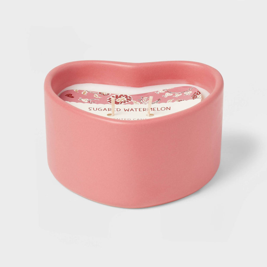 Threshold Accents | Target Threshold Sugared Watermelon Ceramic Heart Shaped Candle | Color: Pink | Size: 8oz | Dealswithtiff's Closet