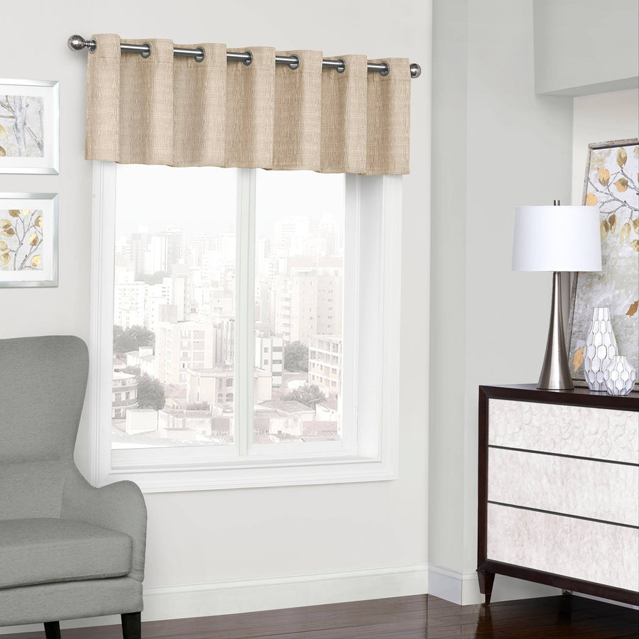 Eclipse Natural Trevi Blackout Grommet Window Valance