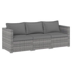 Tangkula Outdoor Patio 3 Seat Sofa Set | PE Rattan Modular Cushioned Sectional Couch Furniture Set