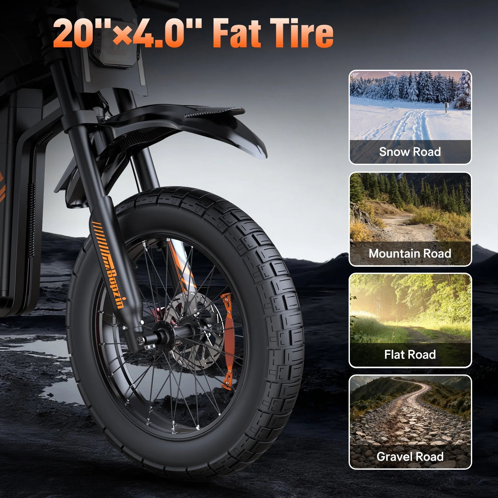 Electric Dirt Bike for Adults, 60V 35ah, 3000W 45 MPH & 37 - 68 Miles Electric Motorcycle, 25'' Fat Tire Off - Road Mountain Bike UL2849