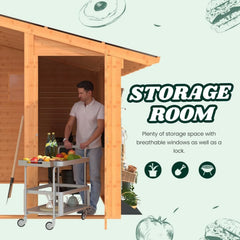 AECOJOY 20' × 12.5' Outdoor Wooden Gazebo with Storage Room