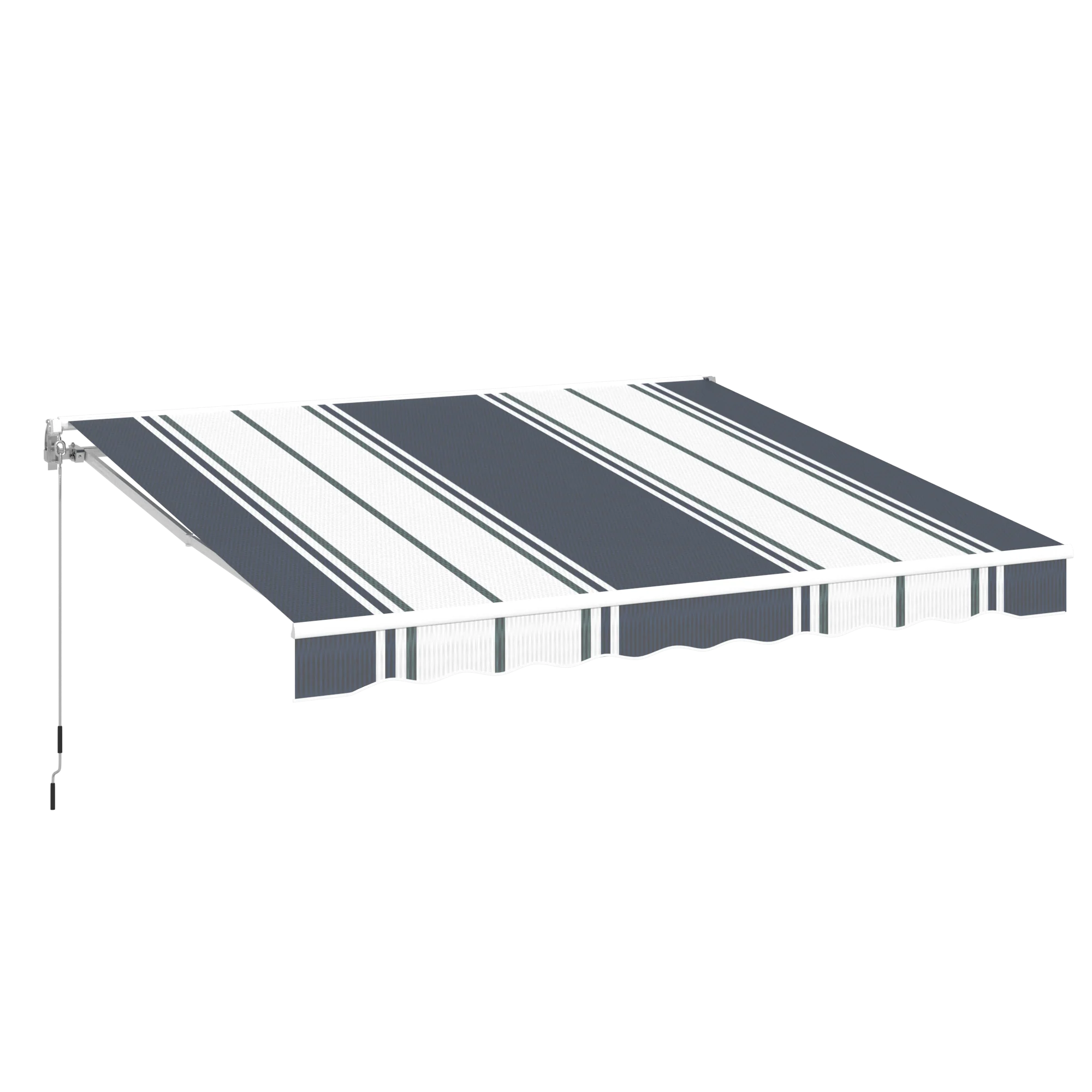AECOJOY 13'×8' Manual Retractable Awning Sun Shade, Patio Awning Canopy