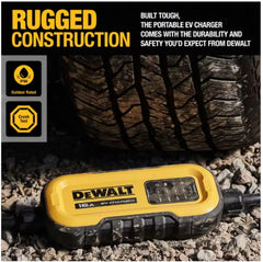 DEWALT Level - 2 Portable Electric Vehicle EV Charger up to 16 Amps, 120 - 240 - Volt AC 3.8 KW, 25 Ft. Cable, Weatherproof