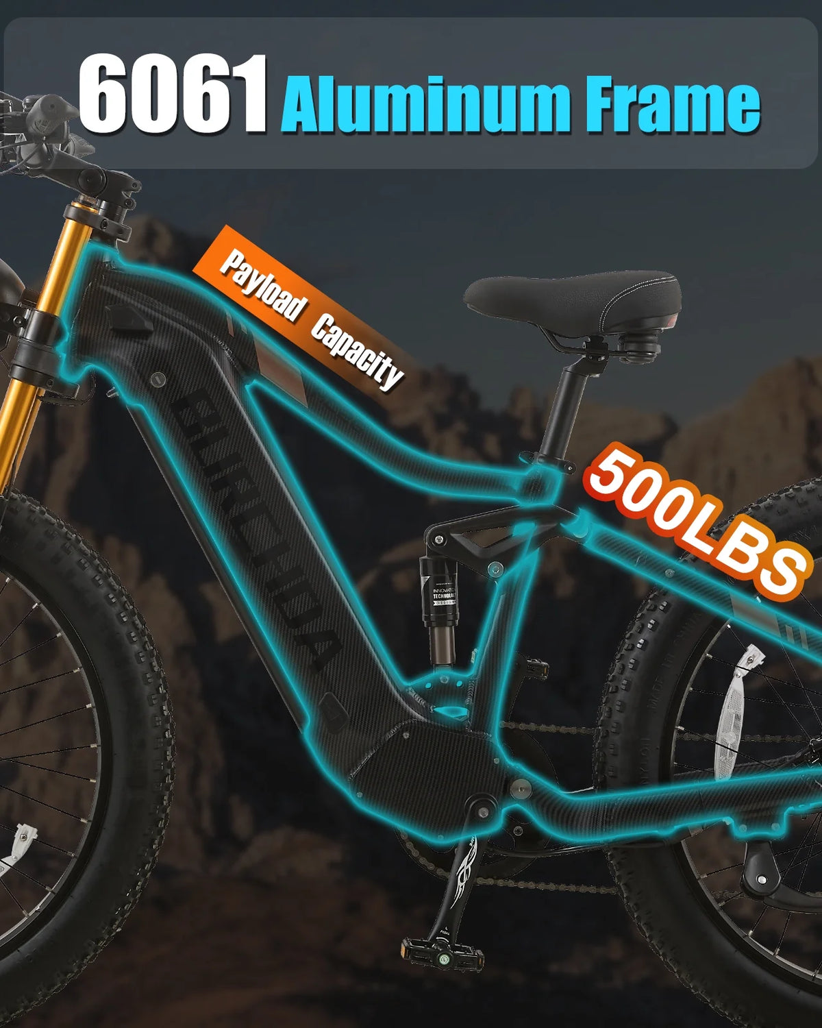 Dual Motors AWD 2000W Electric Bike for Adult 26'', UL2849 48V 60AH Removable Battery E - Mountain Bike 4'' Fat Tire up to 35MPH&200miles Long Range Off Road Ebike Beach Dual Hydraulic&Brakes E - Bicycle