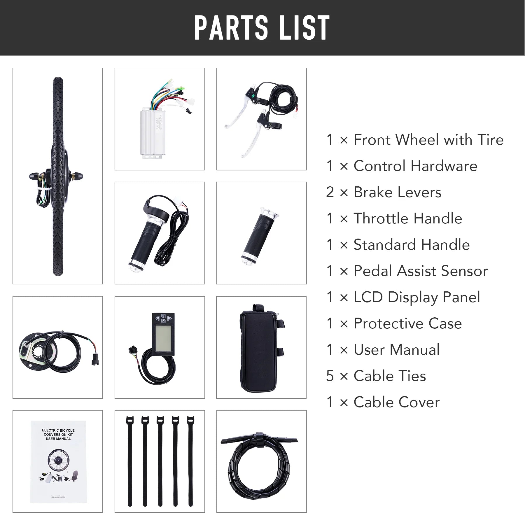 Viribus Electric Bike Conversion Kit 26" Rear Wheel 1000W Hub Motor LCD Ebike DIY Set
