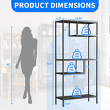 Modern Storage Shelf with 4 Compartments & Metal Legs, Freestanding Organizer, Book Shelves Display Shelves for Living Room, Bedroom, Home Office