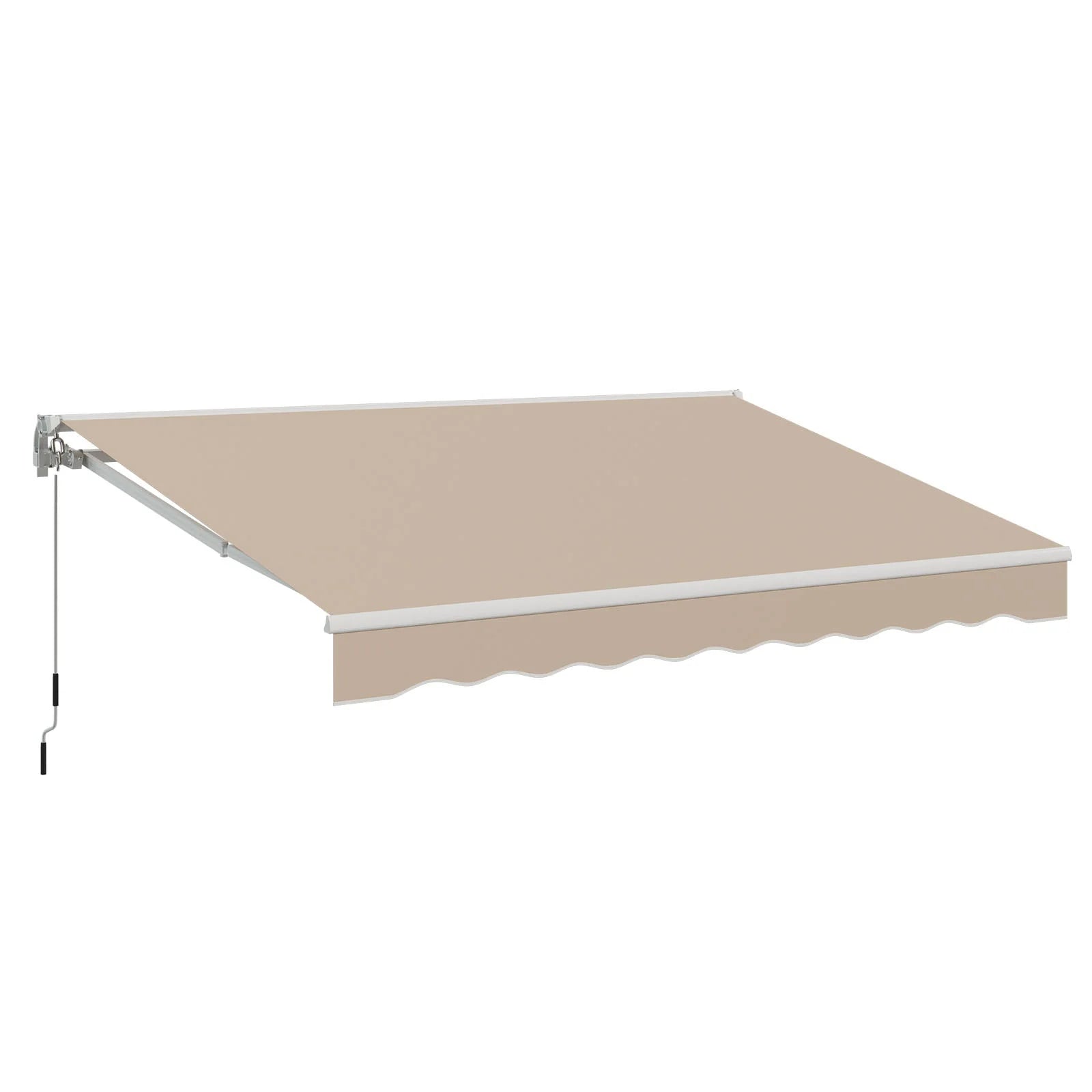 AECOJOY 8.2'×6.5' Manual Retractable Awning Sun Shade, Patio Awning Canopy