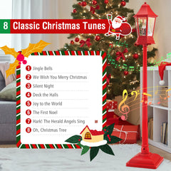 5.3 Ft Musical Christmas Street Lamp, 2-in-1 Lamp Post & Tabletop Lantern
