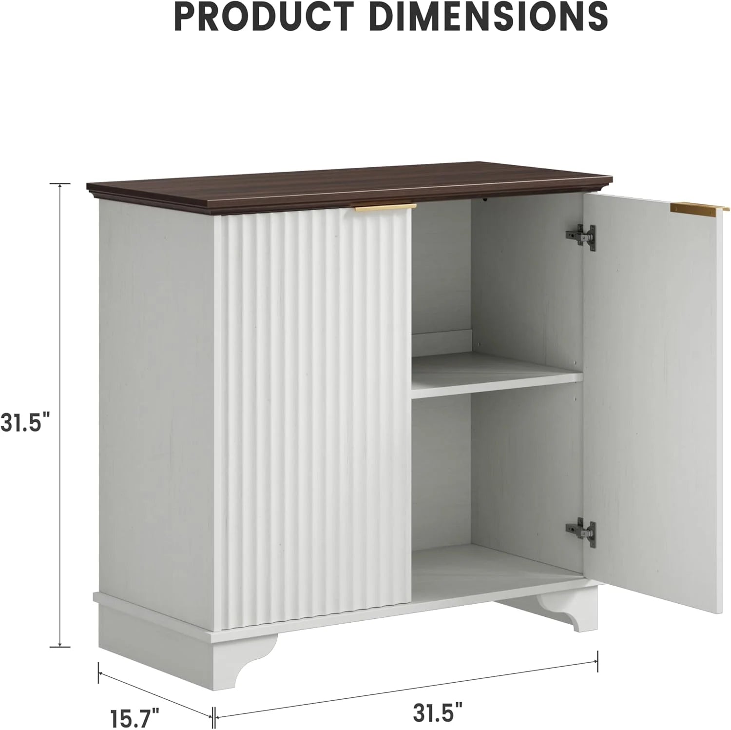 Perfect Deals Await Modern Farmhouse Coffee Bar Cabinet �?kitchen Storage Cabinet with Fluted Doors, Sideboard Buffet with Adjustable Shelves for Kitchen, Dining Room, and Living Room, White