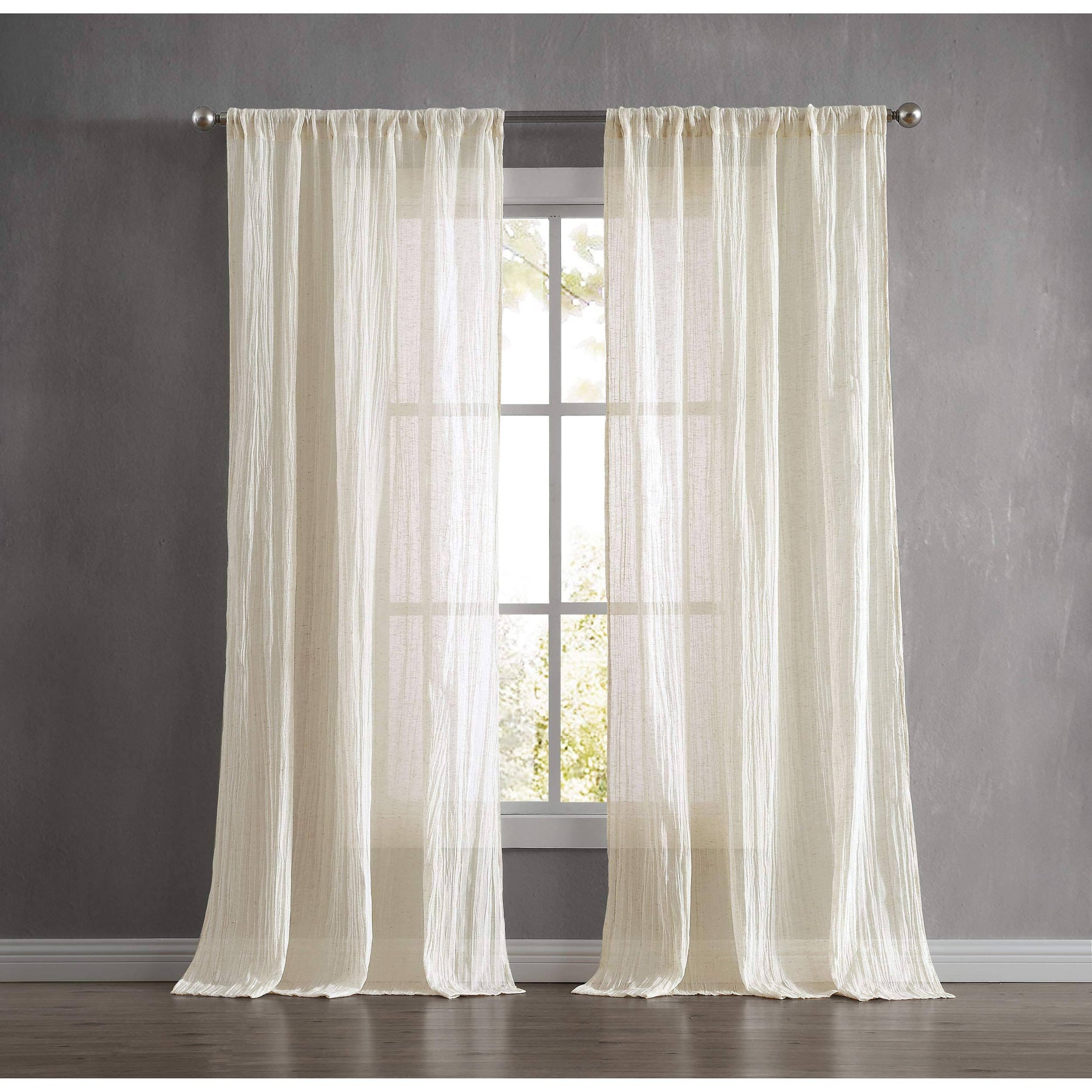 French Connection Charter Crushed Window Curtain, 100"x84", Natural