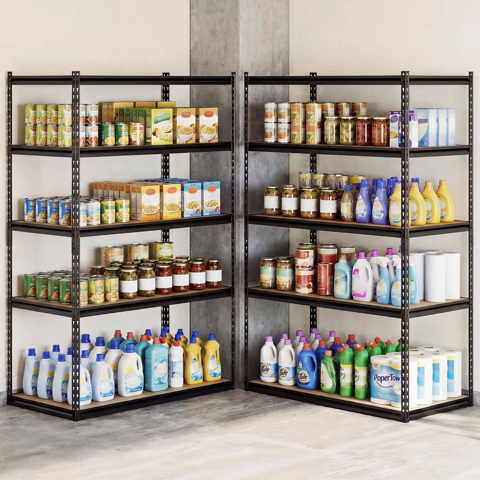 Giantex 5-Tier Metal Storage Shelves w/Adjustable Utility Rack (48" W x 24" D x 72" H)