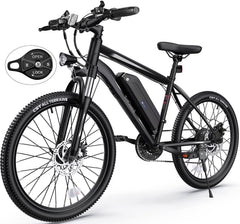 Totguard Electric Bike for Adults, 26" Ebike 350W Adult Electric Bicycles, Electric Mountain Bike with 36V 10.4ah Battery, Suspension Fork, Shimano 21 Speed Gears