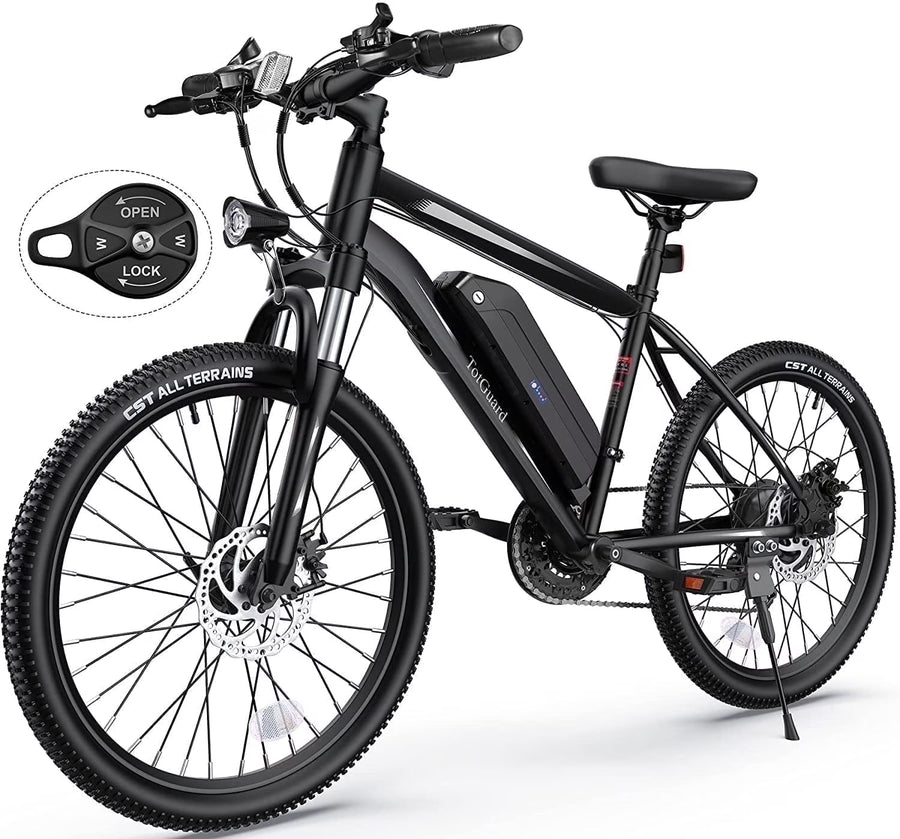Totguard Electric Bike for Adults, 26" Ebike 350W Adult Electric Bicycles, Electric Mountain Bike with 36V 10.4ah Battery, Suspension Fork, Shimano 21 Speed Gears