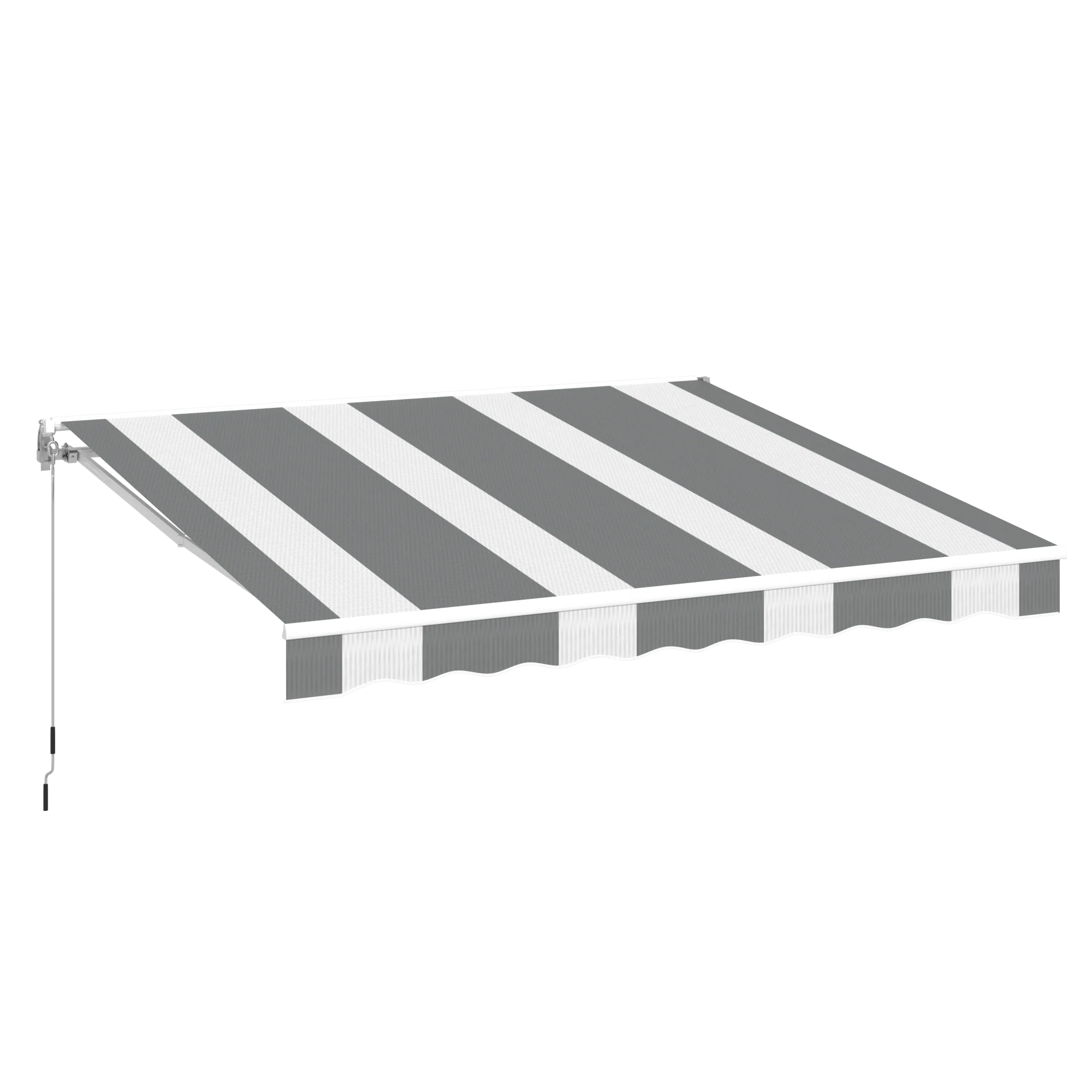 AECOJOY 13'×8' Manual Retractable Awning Sun Shade, Patio Awning Canopy