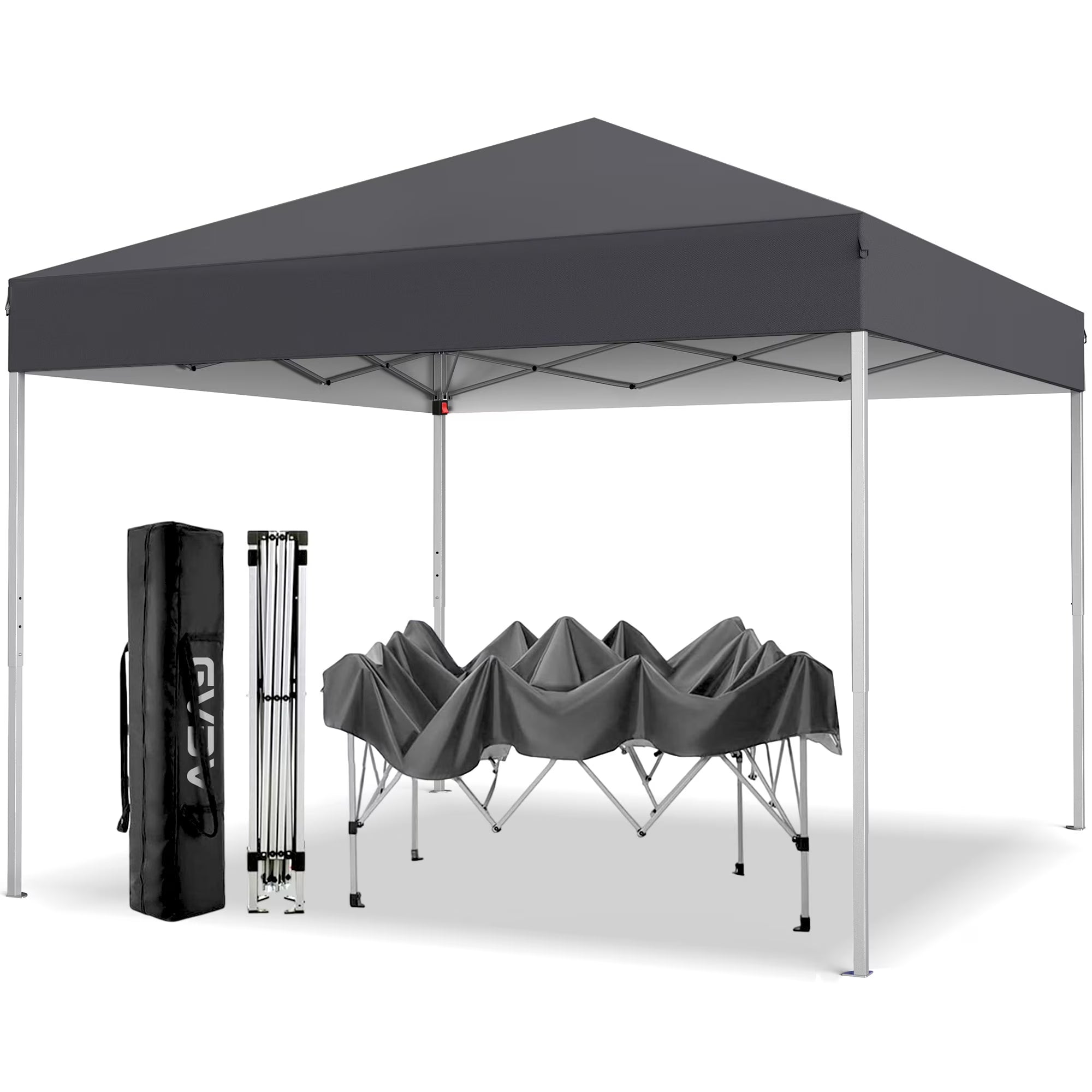 GVDV Canopy Tent, 10x10 Ft Easy Pop up Outdoor Canopy Tent, Portable Straight Leg Gazebo Instant Canopy, Blue