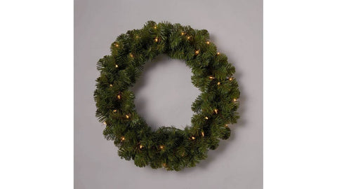 20" Pre-Lit Pine Artificial Christmas Wreath Clear Lights - Wondershop