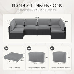 AECOJOY Outdoor Cushions for Patio Furniture 14PCS Outdoor Cushion Covers Replacement Washable with Zipper