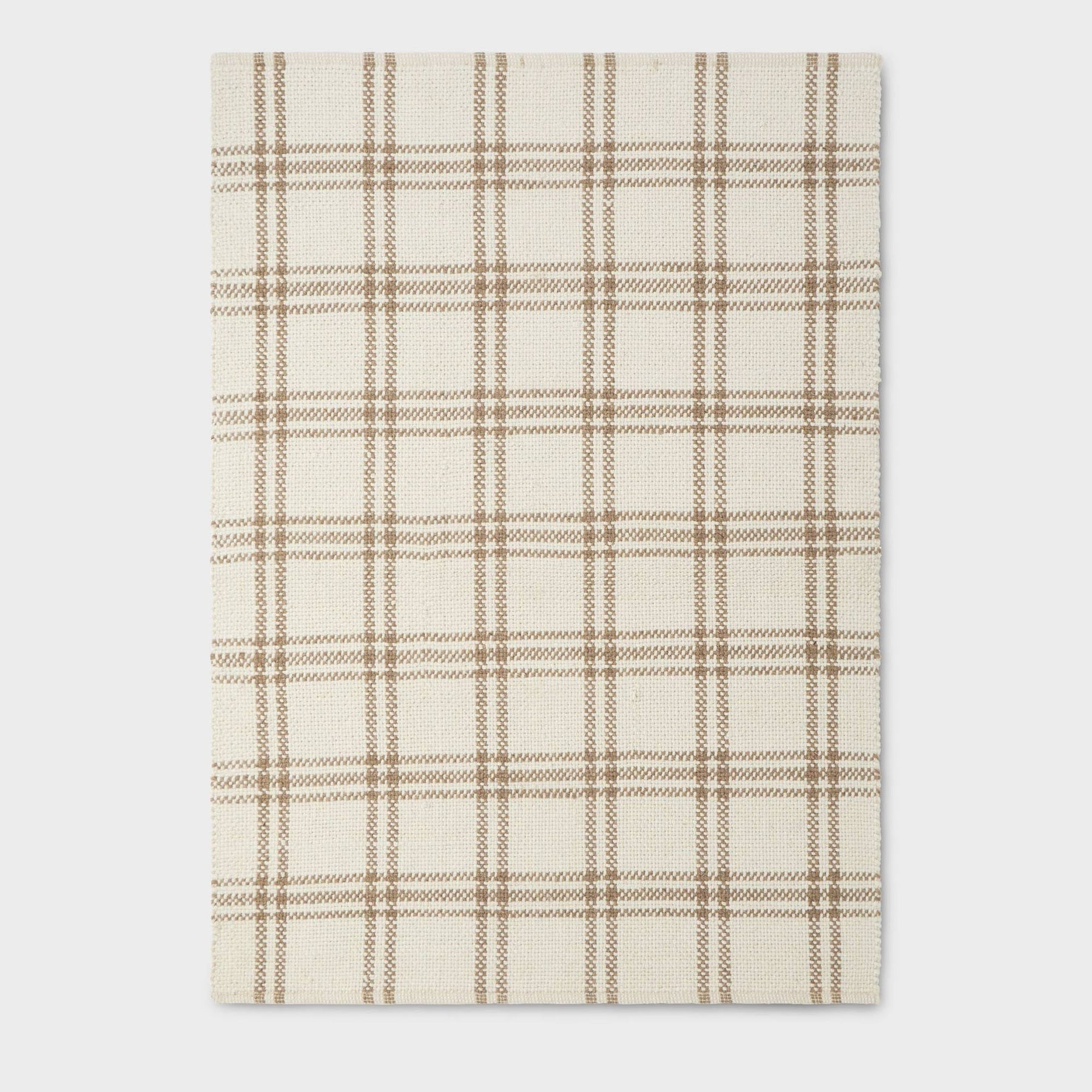 5'x7' Cottonwood Plaid Wool/Cotton Area Rug Cream/Tan - Threshold Designed with Studio McGee